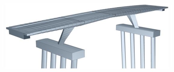 Integrales Brückenbauwerk mit Pfahlgründung