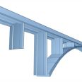 Querschnittsdarstellung einer Stabbogenbrücke